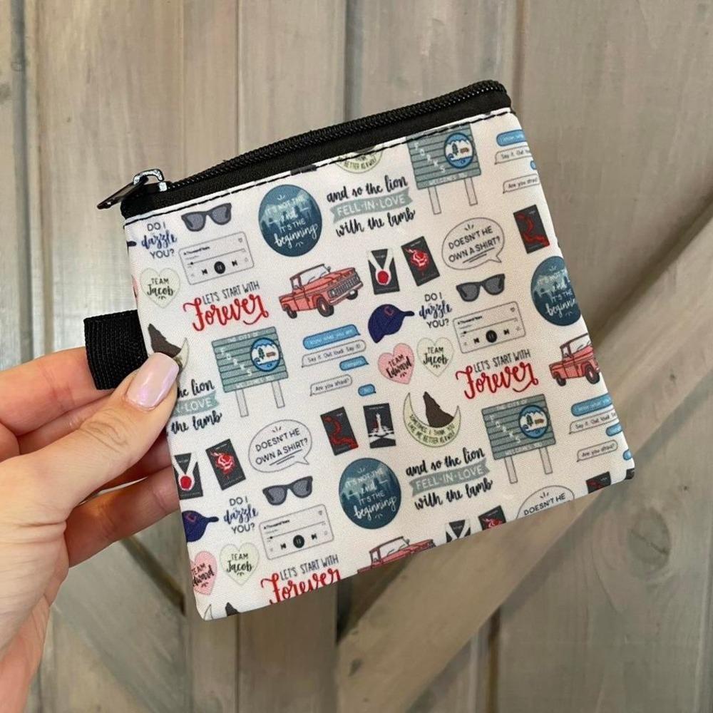 NEW‎ Twilight Saga Handmade Small Zip Pouch Bag bella swan Edward Cullen